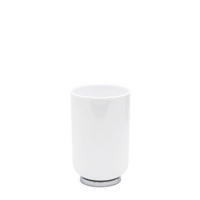 ZAHNPUTZBECHER Kunststoff  - Chromfarben/Weiss, Basics, Kunststoff (7/11/7cm) - Sadena
