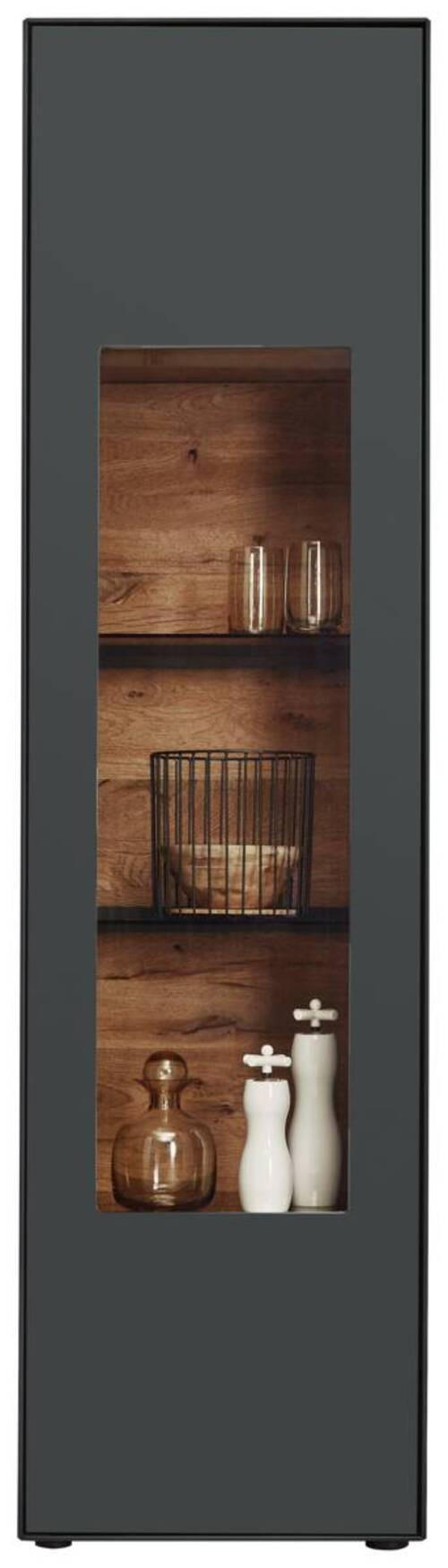 VITRINE Anthrazit  54/205/39 cm  - Anthrazit, Natur, Glas/Holz (54/205/39cm) - Valnatura