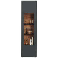 VITRINE Anthrazit  54/205/39 cm  - Anthrazit, Natur, Glas/Holz (54/205/39cm) - Valnatura