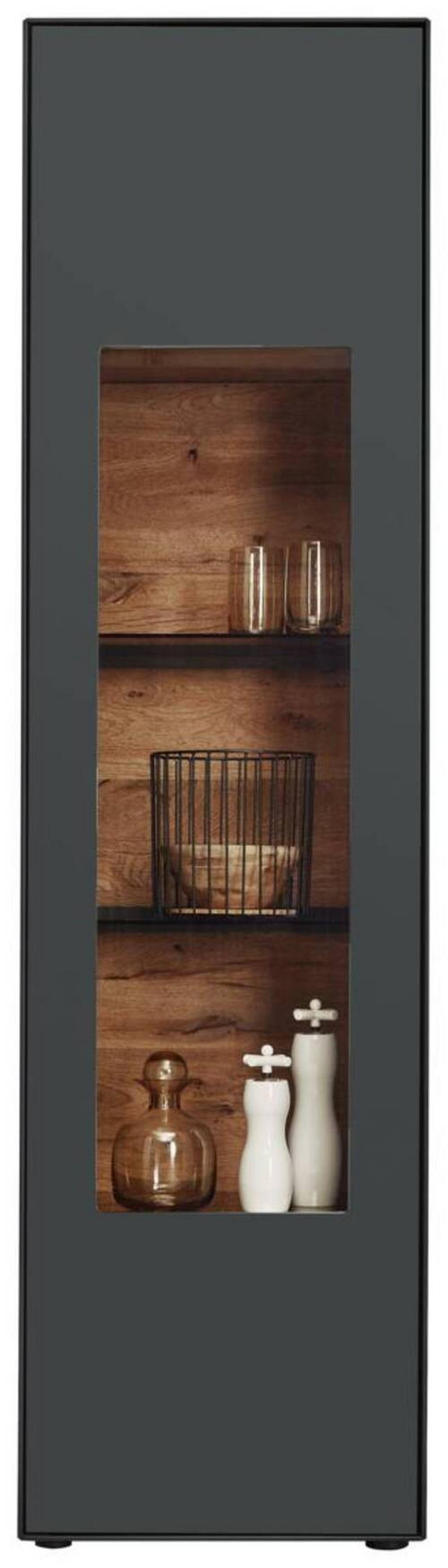 VITRINE Anthrazit  54/205/39 cm  - Anthrazit, Natur, Glas/Holz (54/205/39cm) - Valnatura