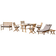 GARTENSET 14-teilig - Akaziefarben, KONVENTIONELL, Holz/Textil - Ambia Garden