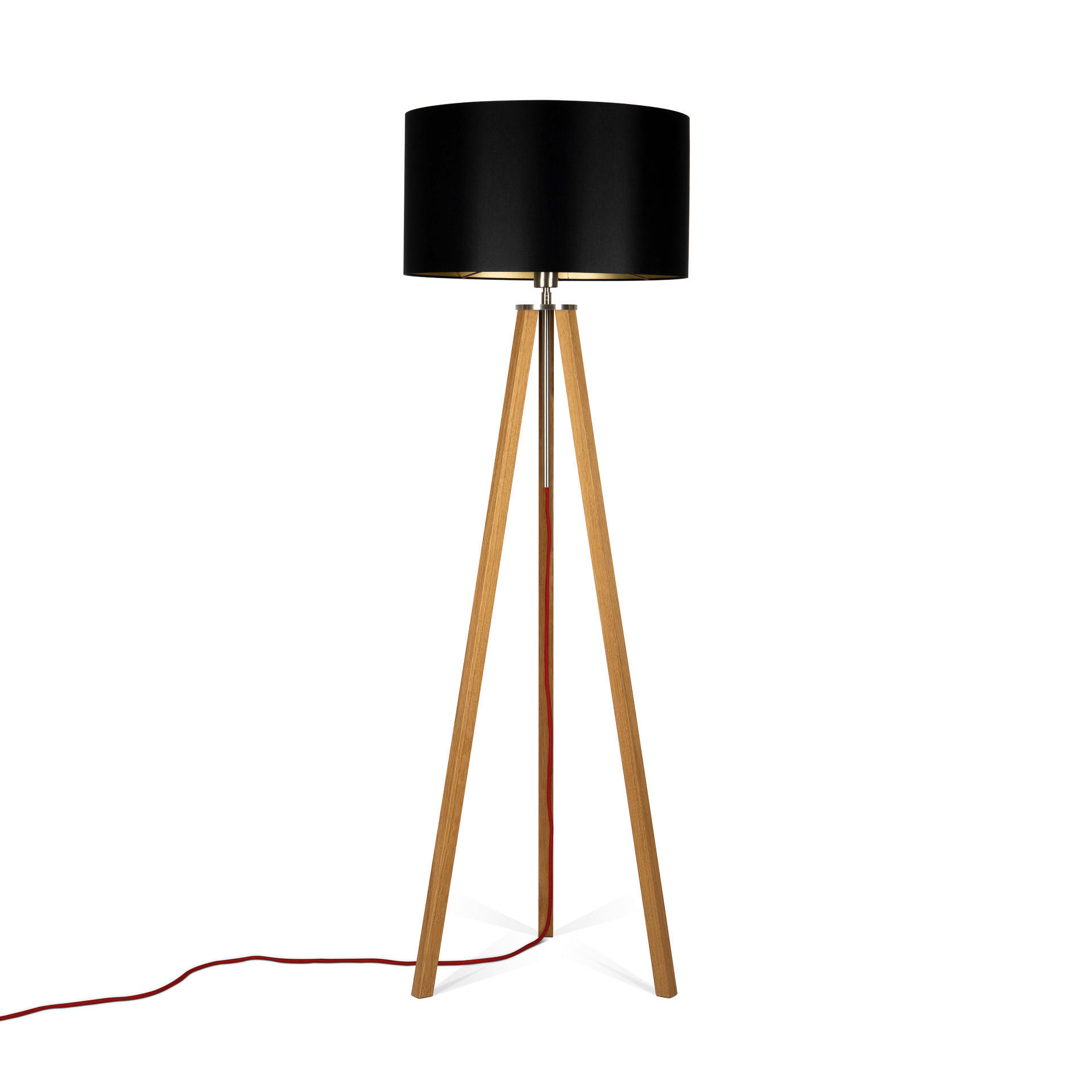 STEHLEUCHTE  50/150/50 cm   - Eichefarben/Goldfarben, MODERN, Naturmaterialien/Holz (50/150/50cm)