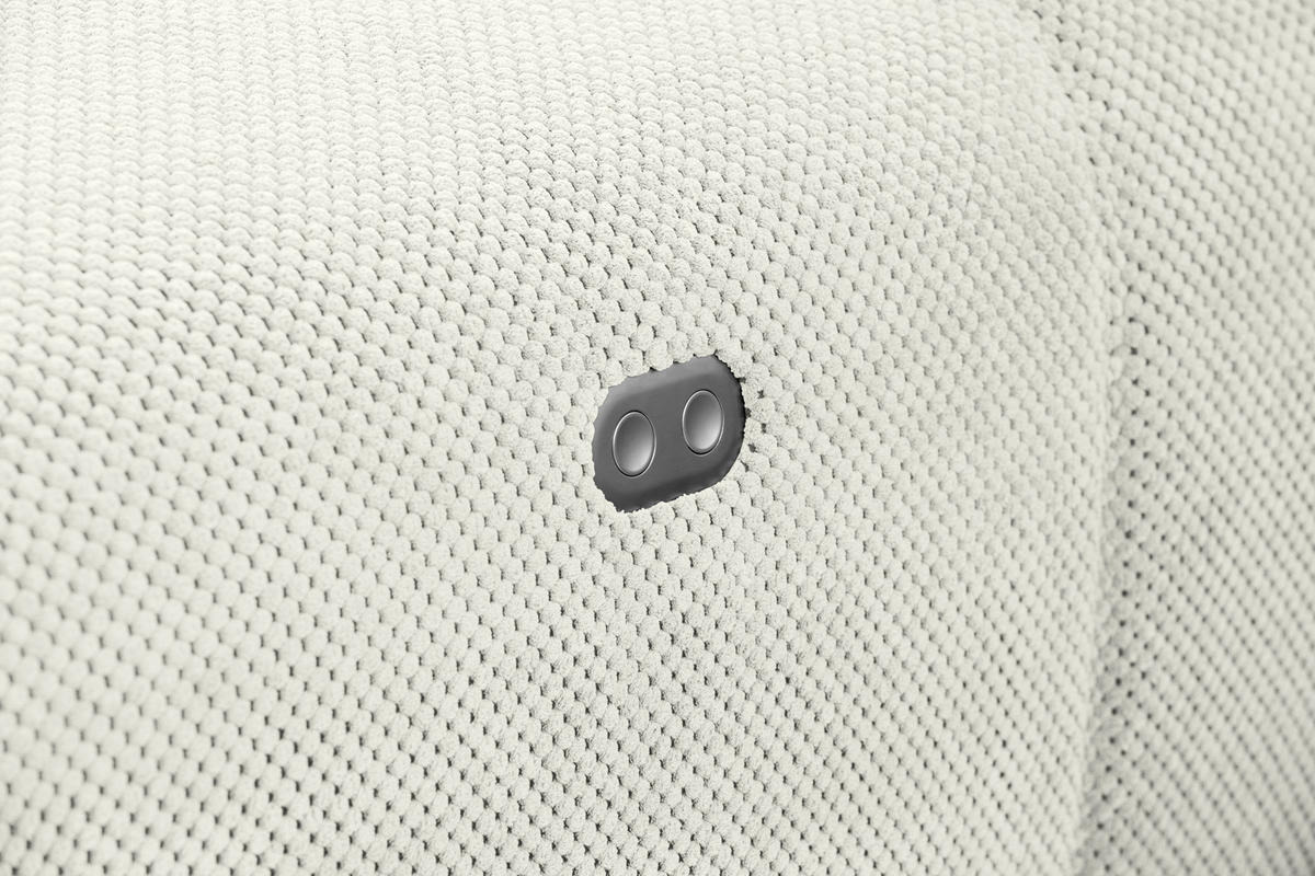 CANAPÉ D'ANGLE in Velours Creme  - Creme/Schwarz, Design, Kunststoff/Textil (326/236cm) - Xora