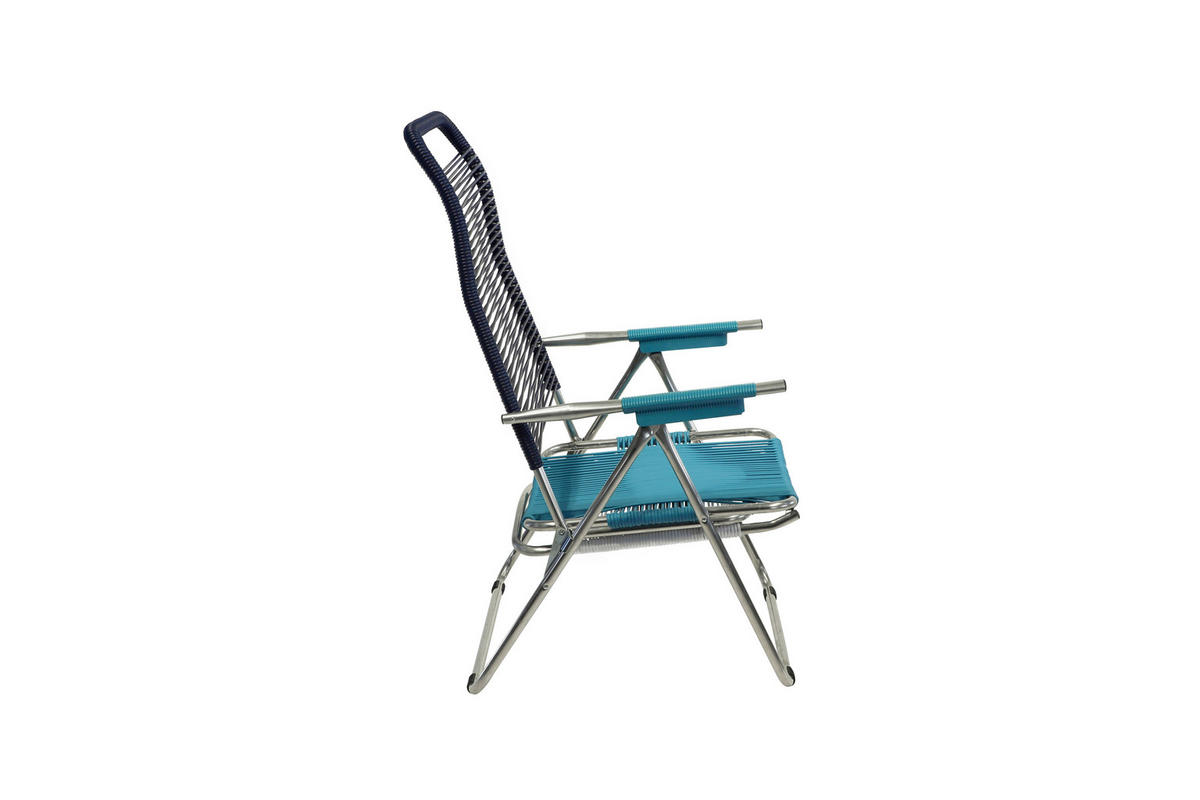 GARTEN-RELAXSESSEL 60/110/48 cm  - Blau/Alufarben, Design, Kunststoff/Metall (60/110/48cm) - Jan Kurtz