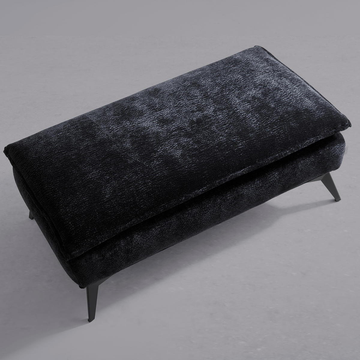 Pall Ottawa i textil svart  - svart, Modern, metall/textil (122/47/68cm) - Premium Living