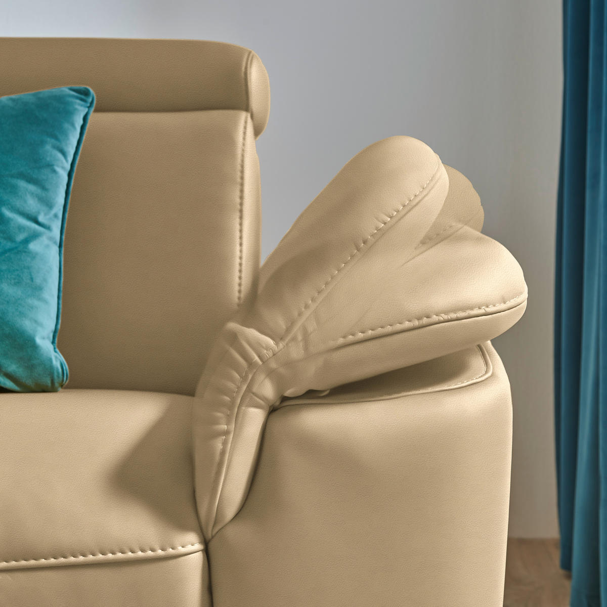 ECKSOFA in Echtleder Hellbraun  - Hellbraun/Schwarz, Design, Leder/Metall (239/285cm) - Cantus