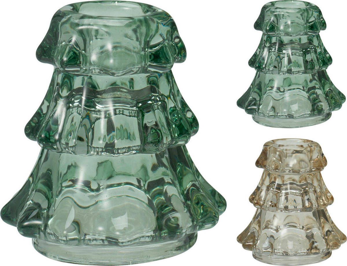 Suport Pentru Lumânări - multicolor, Basics, sticlă (7/7/7,6cm)