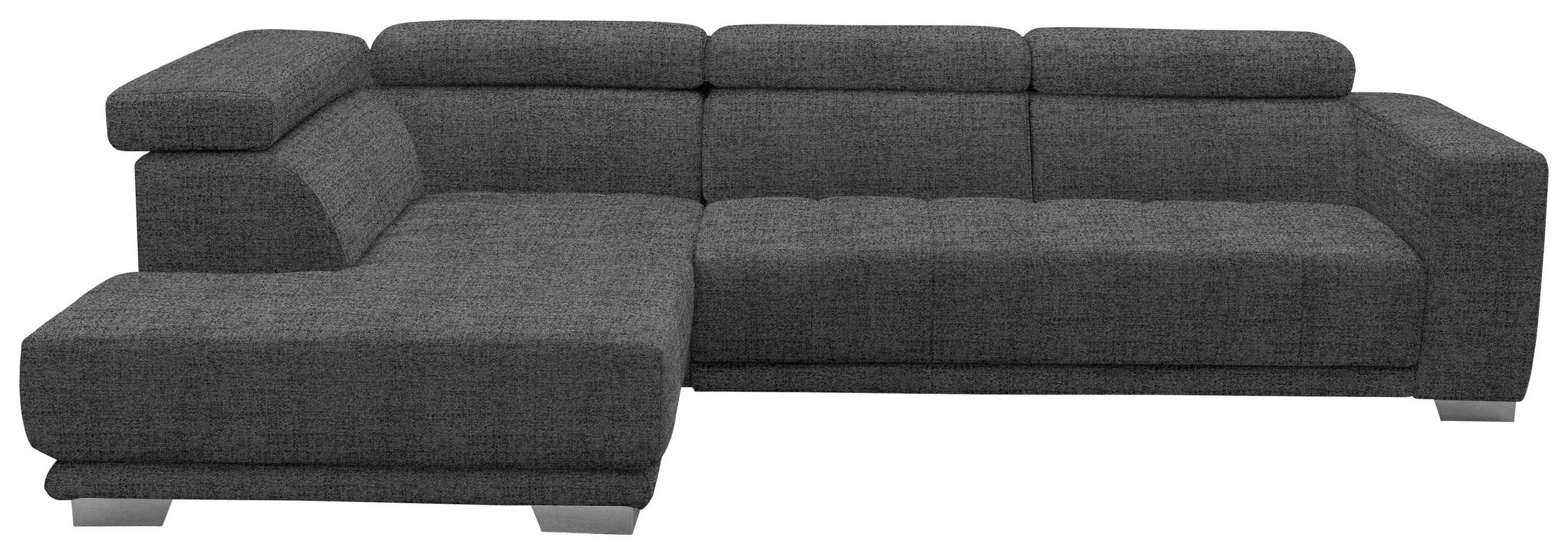CANAPÉ D'ANGLE in Chenille Grau  - Chromfarben/Grau, Design, Textil (207/301cm) - Xora