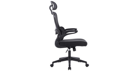 DREHSTUHL in Netzbespannung Schwarz - Schwarz, KONVENTIONELL, Kunststoff/Textil (63,5/116-126/66cm) - Carryhome