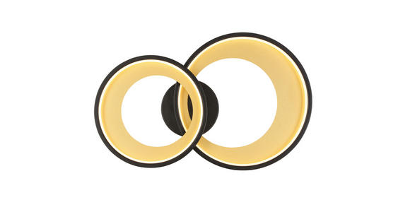 LED-DECKENLEUCHTE RING - Goldfarben/Schwarz, Design, Kunststoff/Metall (55/35/8,5cm) - Novel