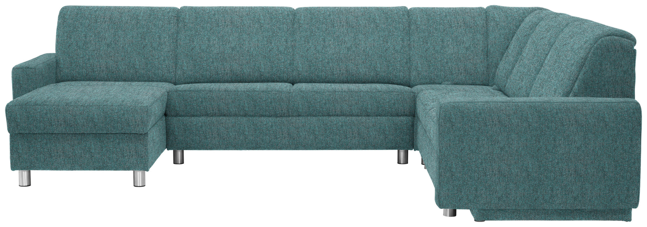 WOHNLANDSCHAFT  in Chenille Türkis  - Türkis/Alufarben, KONVENTIONELL, Kunststoff/Textil (158/322/236cm) - Sedda