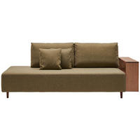 SCHLAFSOFA in Textil Olivgrün  - Nussbaumfarben/Olivgrün, Natur, Holz/Textil (228/90/100cm) - Joka