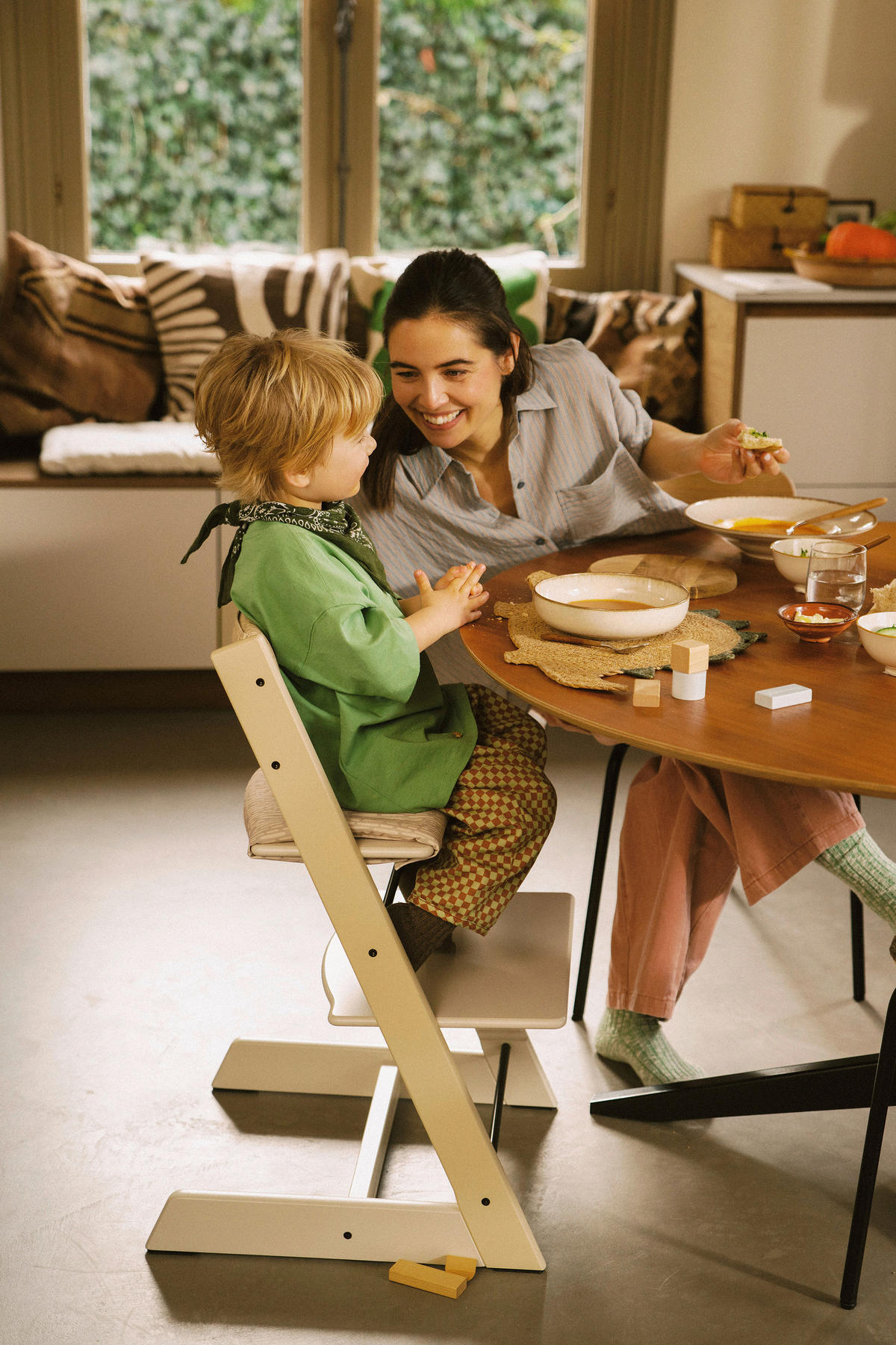 HOCHSTUHL-SET Tripp Trapp Bundles  - Perlmutt, Basics, Holz (83/65/46cm) - Stokke