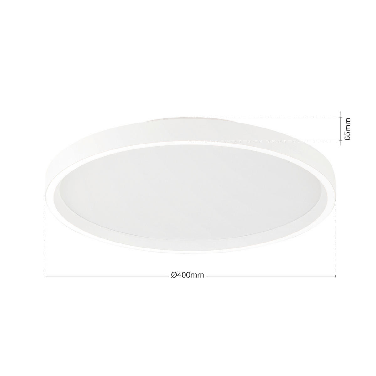 LED-DECKENLEUCHTE Masca 40/6,5 cm   - Weiß, Basics, Kunststoff/Metall (40/6,5cm)