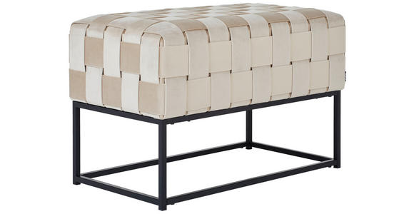 SITZBANK  in 71/47/41 cm  - Beige/Schwarz, Trend, Textil/Metall (71/47/41cm) - Xora