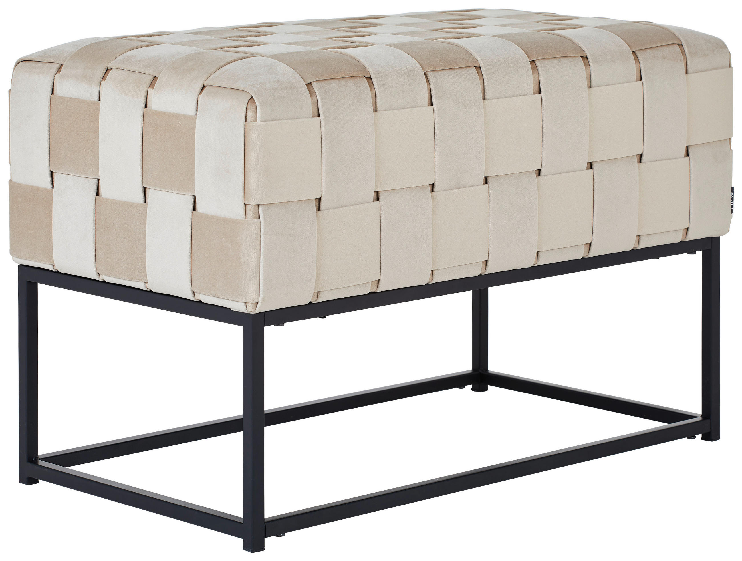 Xora Sitzbank Schwarz, Beige 71x47x41 cm
