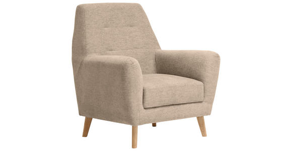 SESSEL in Webstoff Braun - Eichefarben/Braun, Design, Holz/Textil (90/105/84cm) - Carryhome