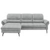 ECKSOFA in Flachgewebe Zinkfarben  - Zinkfarben/Schwarz, Konventionell, Textil/Metall (181/260cm) - Beldomo Speed