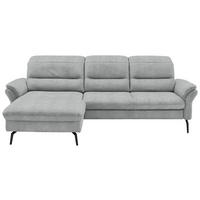 ECKSOFA in Flachgewebe Zinkfarben  181/260 cm  - Zinkfarben/Schwarz, KONVENTIONELL, Textil/Metall (181/260cm) - Beldomo Speed