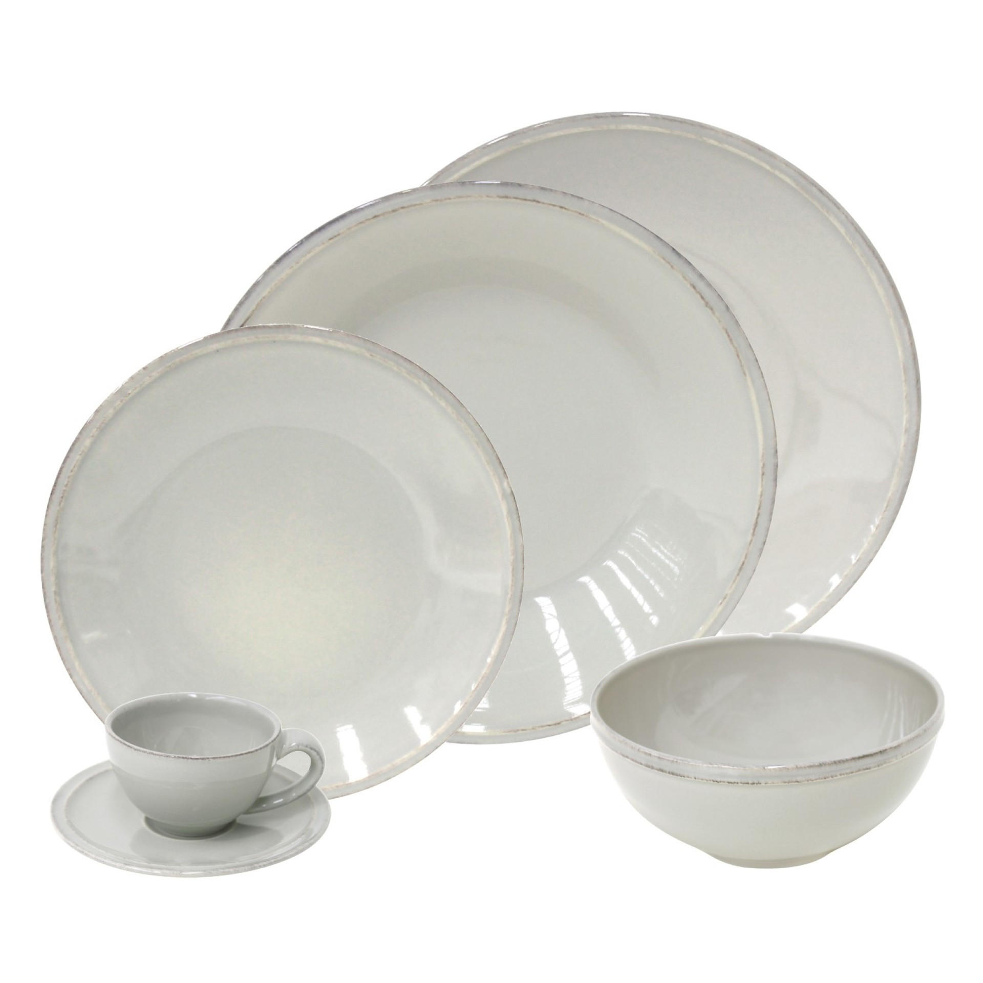 KOMBISERVICE Grau FRISO 30-teilig 6 Personen  - Grau, Basics, Keramik - Costa Nova