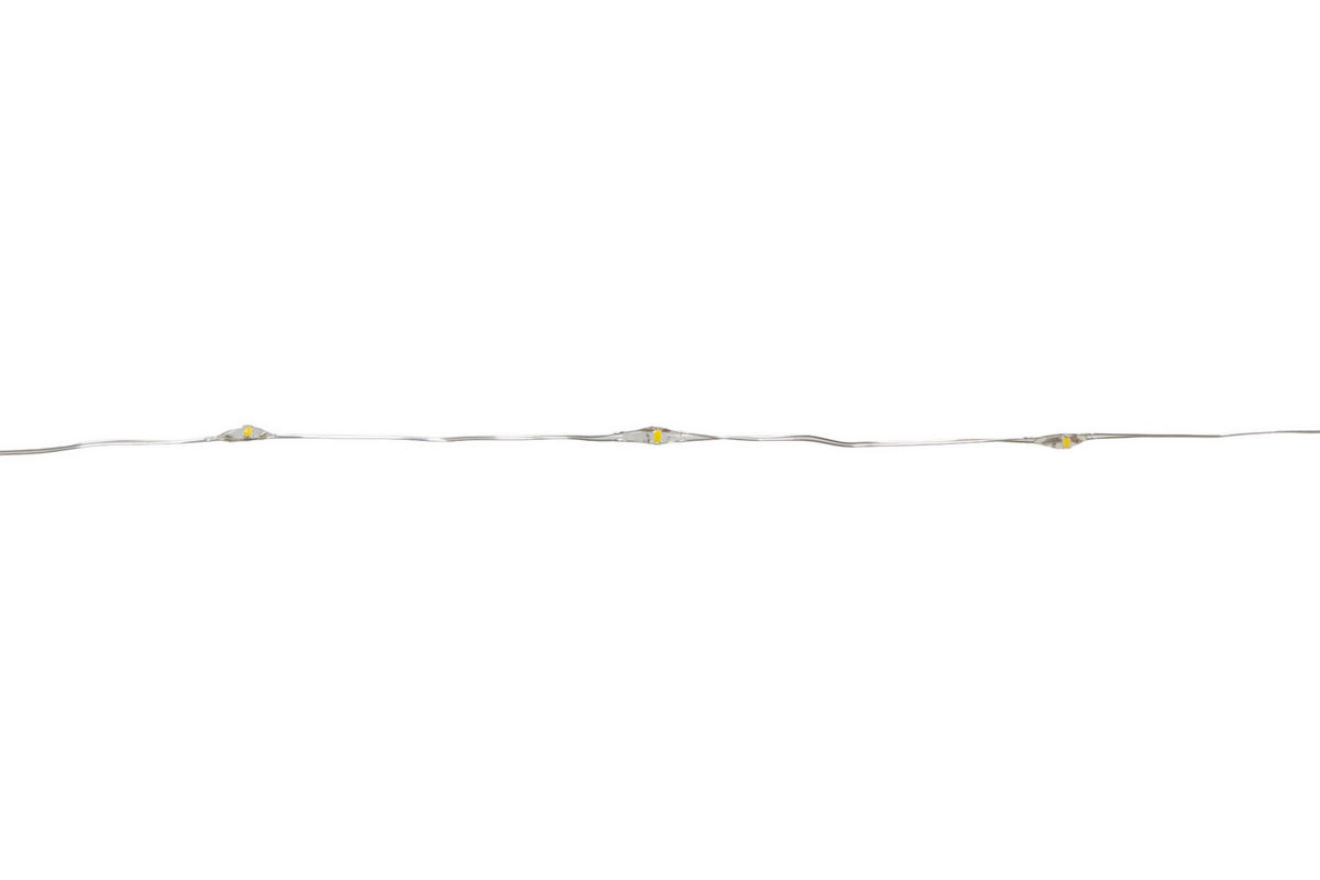 LICHTERKETTE 195 cm  - Transparent/Silberfarben, KONVENTIONELL, Kunststoff (195cm) - X-Mas