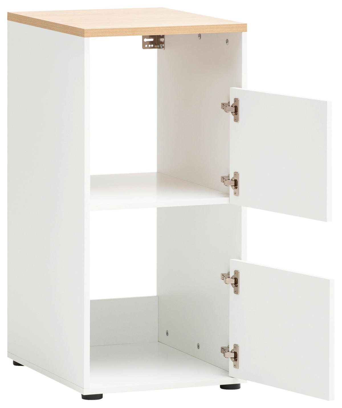 MEHRZWECKSCHRANK 45,1/95,8/60 cm  in Weiß, Eichefarben  - Eichefarben/Schwarz, MODERN, Holzwerkstoff/Kunststoff (45,1/95,8/60cm) - MID.YOU