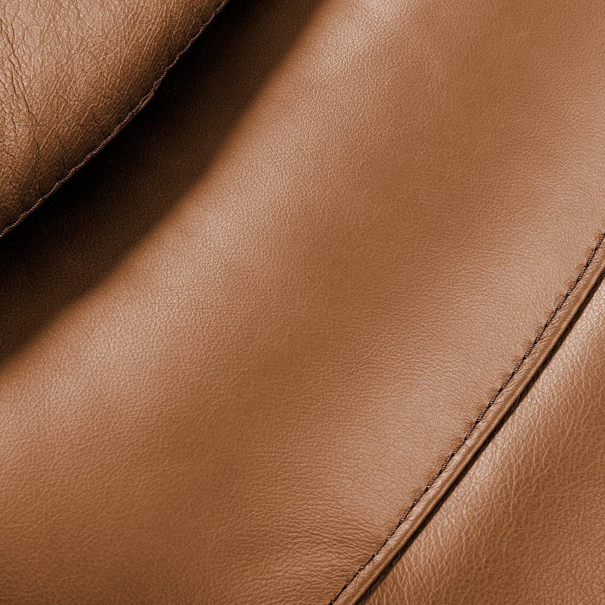 RELAXSESSEL in Leder Cognac  - Cognac/Schwarz, Design, Leder/Metall (77/107/88cm) - Livetastic