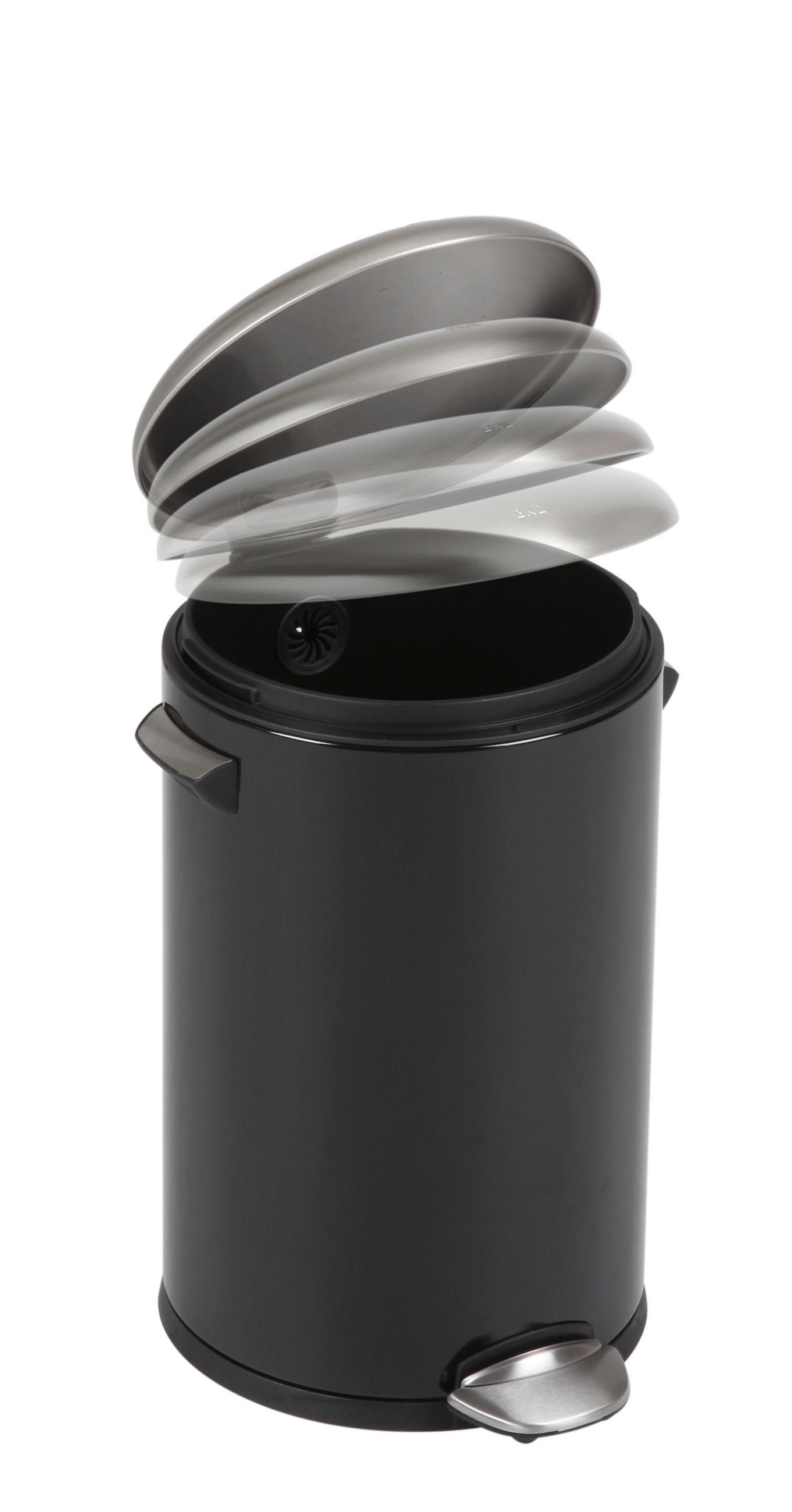 ABFALLSAMMLER Paris 3 L  - Schwarz, Basics, Kunststoff/Metall (26cm) - Fackelmann