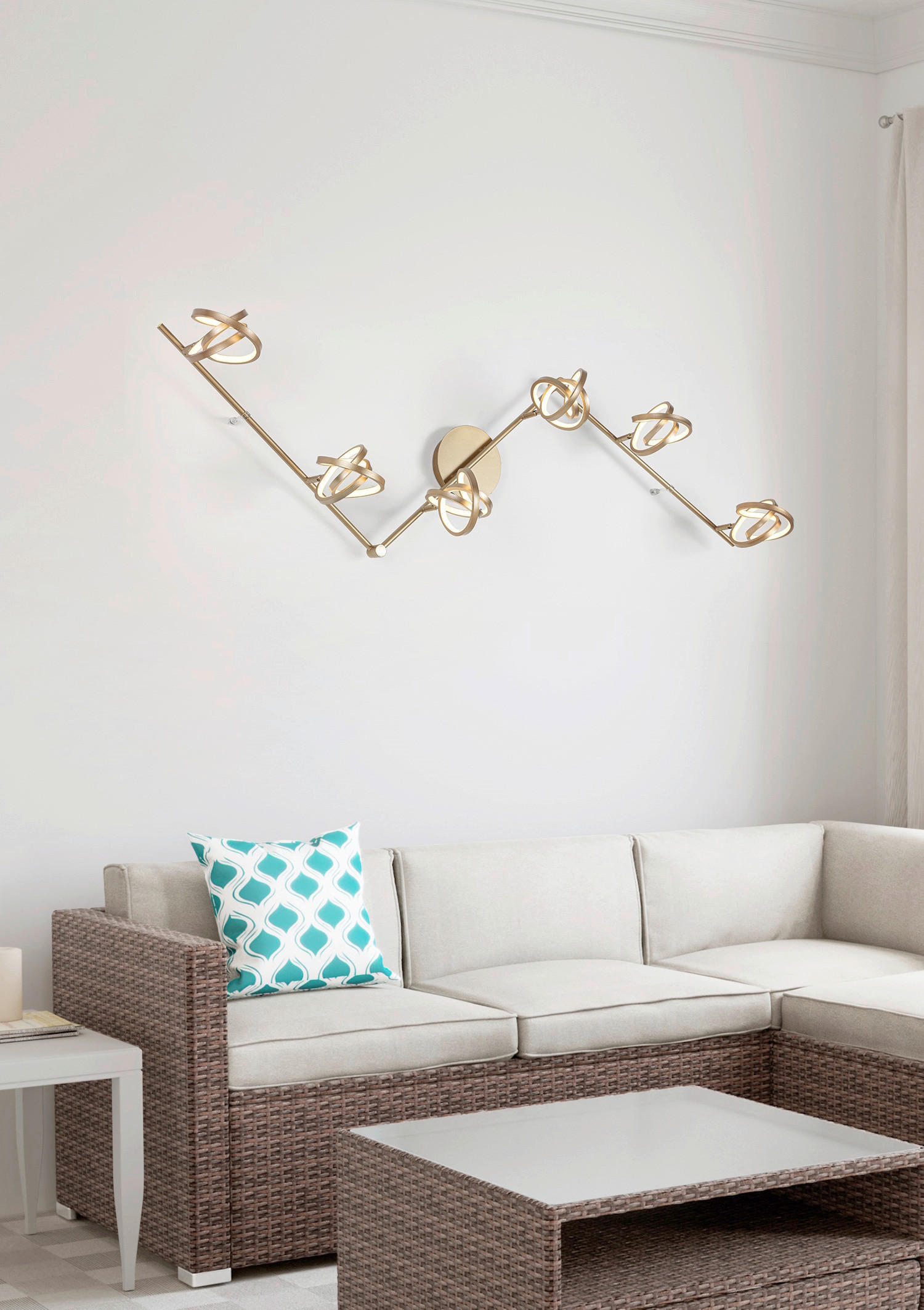 DECKENLEUCHTE 180/14/23,2 cm   - Weiß/Cappuccino, Trend, Kunststoff/Metall (180/14/23,2cm) - Novel