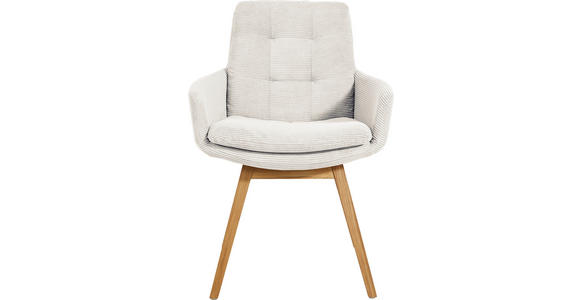 ARMLEHNSTUHL  Stoffauswahl, Typenauswahl, Gestellauswahl Cord  - Eichefarben/Weiß, Design, Holz/Textil (63/90/69cm) - Johann Jakob