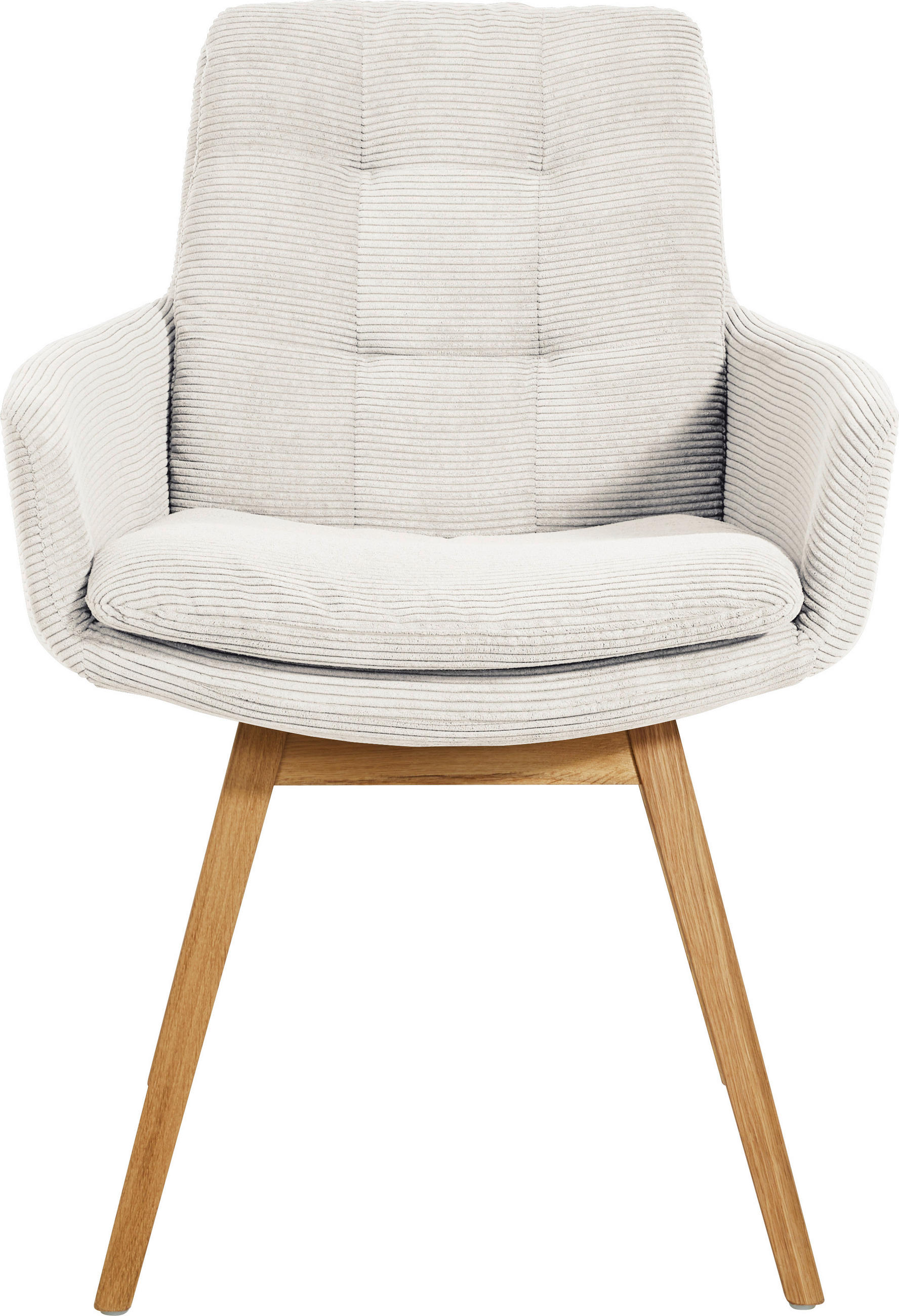 ARMLEHNSTUHL  in Cord  - Eichefarben/Weiß, Design, Holz/Textil (63/90/69cm) - Johann Jakob