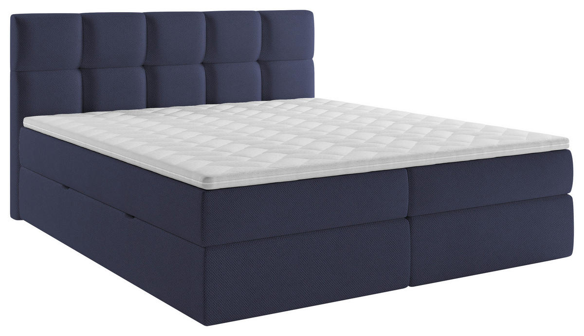 BOXBETT 200/220 cm  in Dunkelblau  - Schwarz/Dunkelblau, MODERN, Holz/Holzwerkstoff (200/220cm) - MID.YOU
