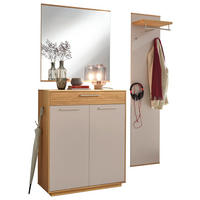 GARDEROBE 3-teilig  in 140/195/37 cm  - Taupe/Eichefarben, Design, Holz/Holzwerkstoff (140/195/37cm)