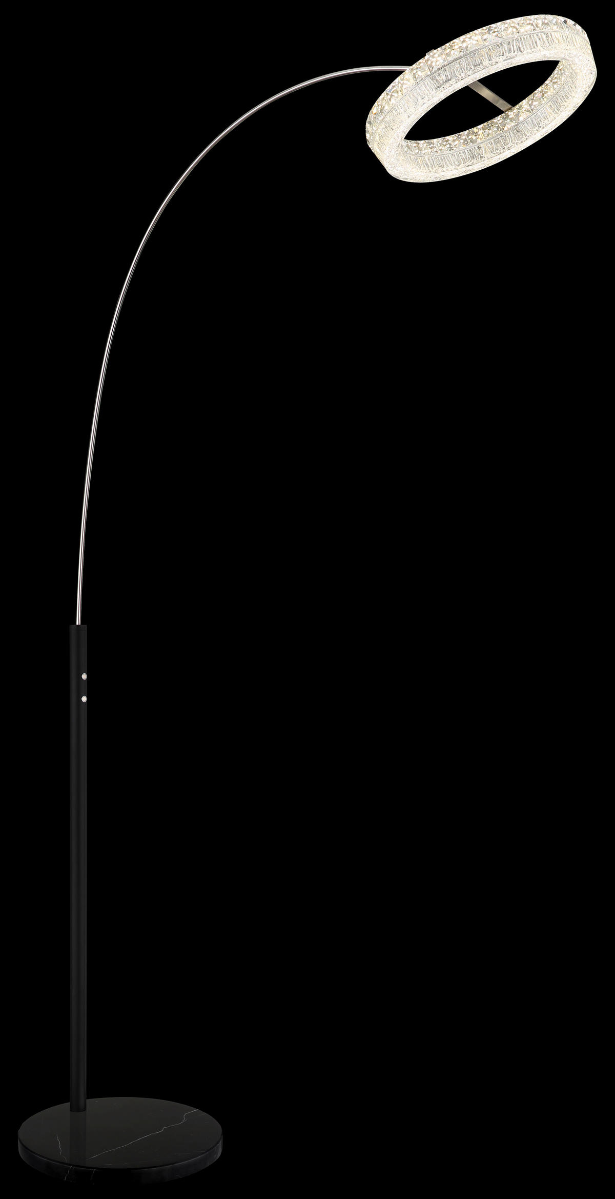 LED-STEHLEUCHTE 92,5/40/190 cm    - Klar/Schwarz, Design, Glas/Kunststoff (92,5/40/190cm) - Globo