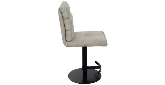 BARHOCKER Webstoff Sandfarben Eisen Stoffauswahl, Sitzfläche 360° drehbar  - Sandfarben/Schwarz, Design, Textil/Metall (42/90-117/58,5cm) - Novel