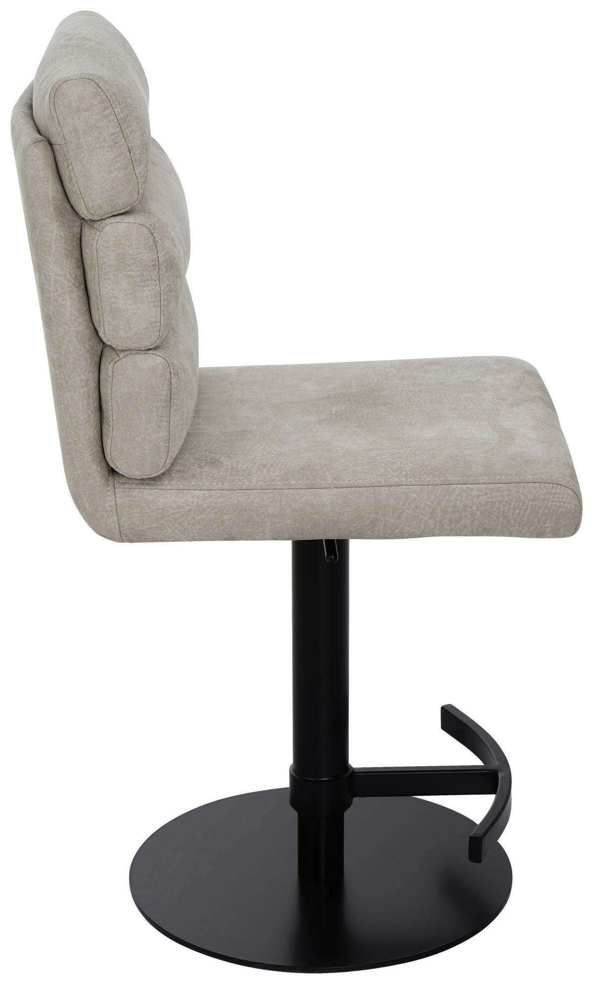 BARHOCKER Webstoff Sandfarben Eisen Stoffauswahl, Sitzfläche 360° drehbar  - Sandfarben/Schwarz, Design, Textil/Metall (42/90-117/58,5cm) - Novel