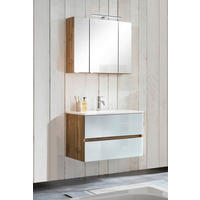 BADRUM 80 cm  - vit/ekfärgad, Klassisk, trämaterial/glas (80cm) - Held