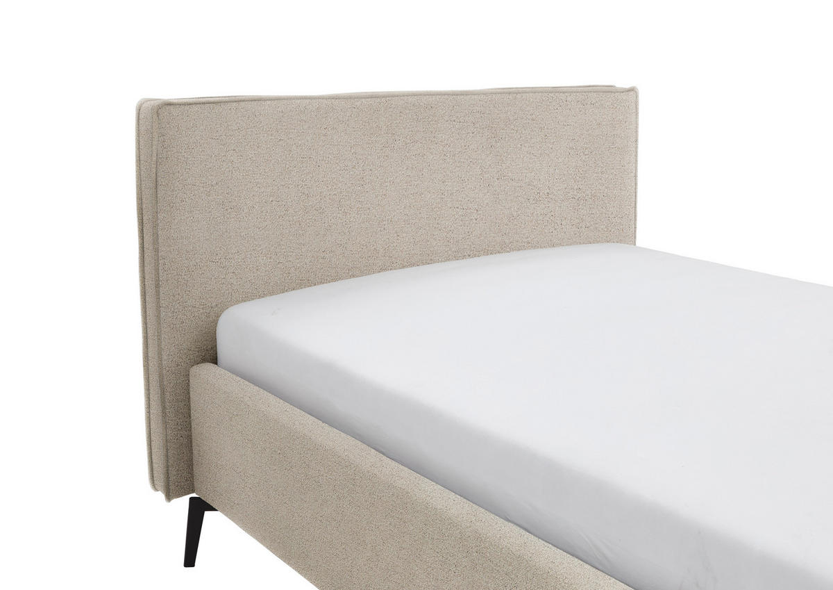 POLSTERBETT 140/200 cm  in Beige  - Beige/Schwarz, Design, Textil/Metall (140/200cm) - home24