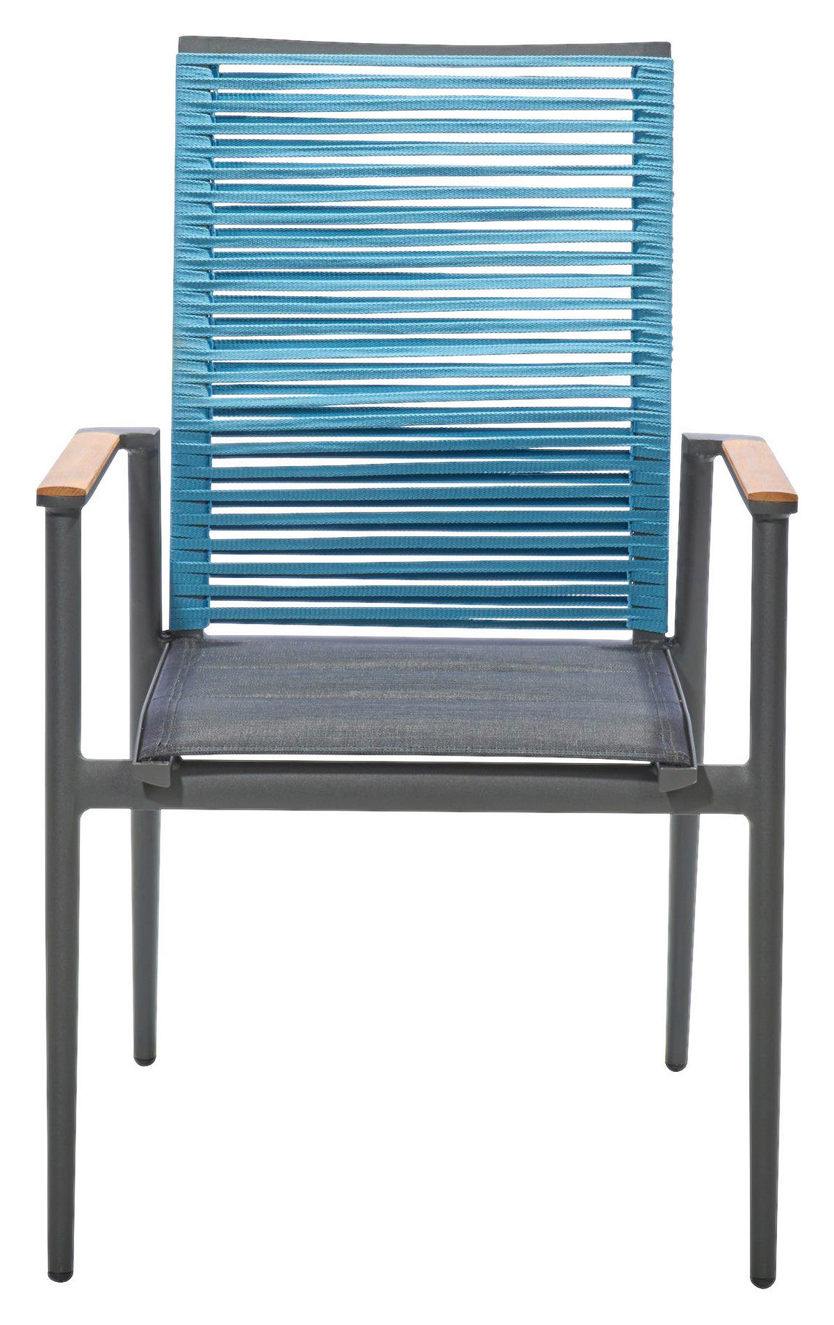 STAPELSESSEL Aluminium Anthrazit, Blau, Schwarz  - Blau/Anthrazit, Design, Holz/Textil (61/94/66cm) - Musterring