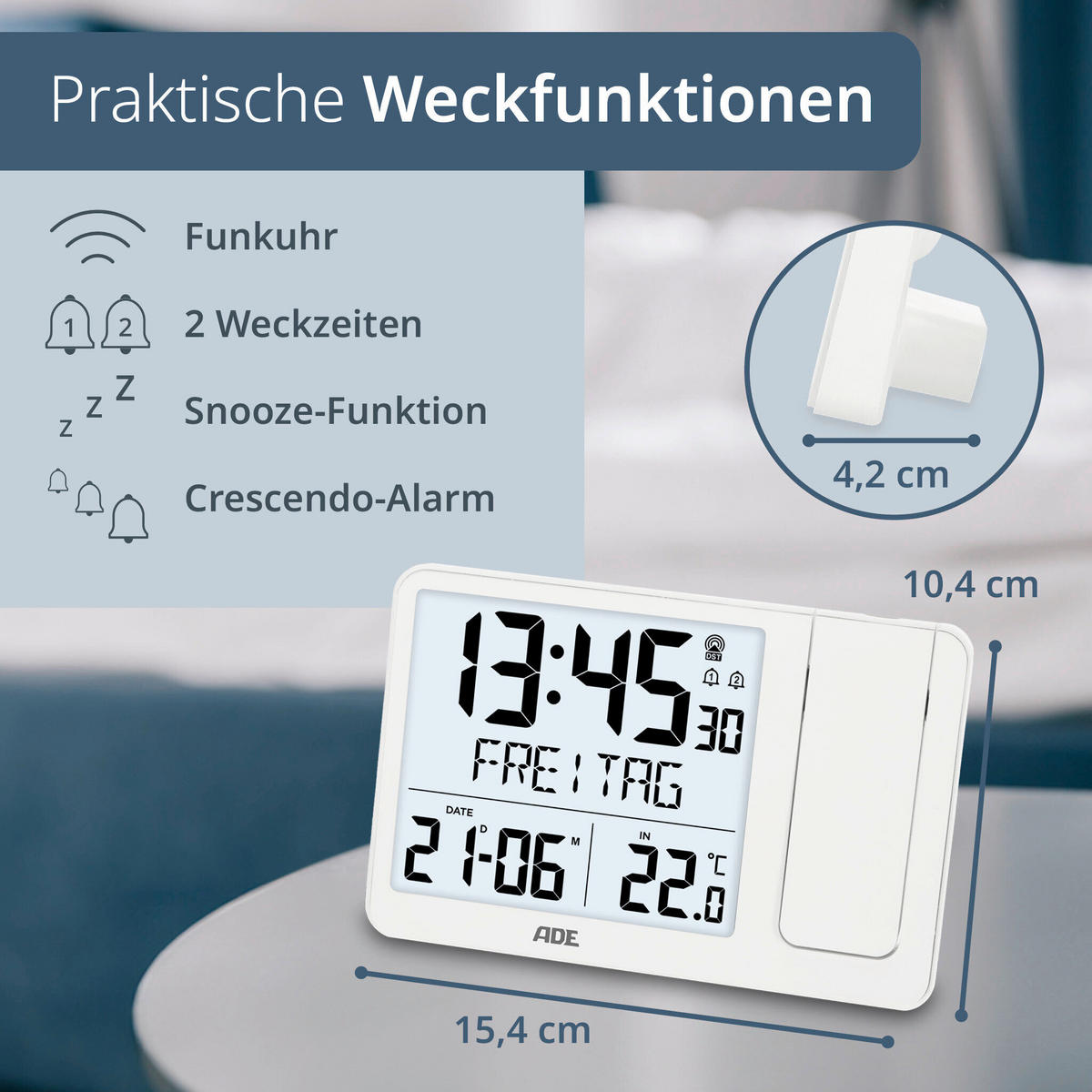 FUNKUHR Weiß  - Weiß, Basics, Kunststoff (15,4/10,4/4,2cm)