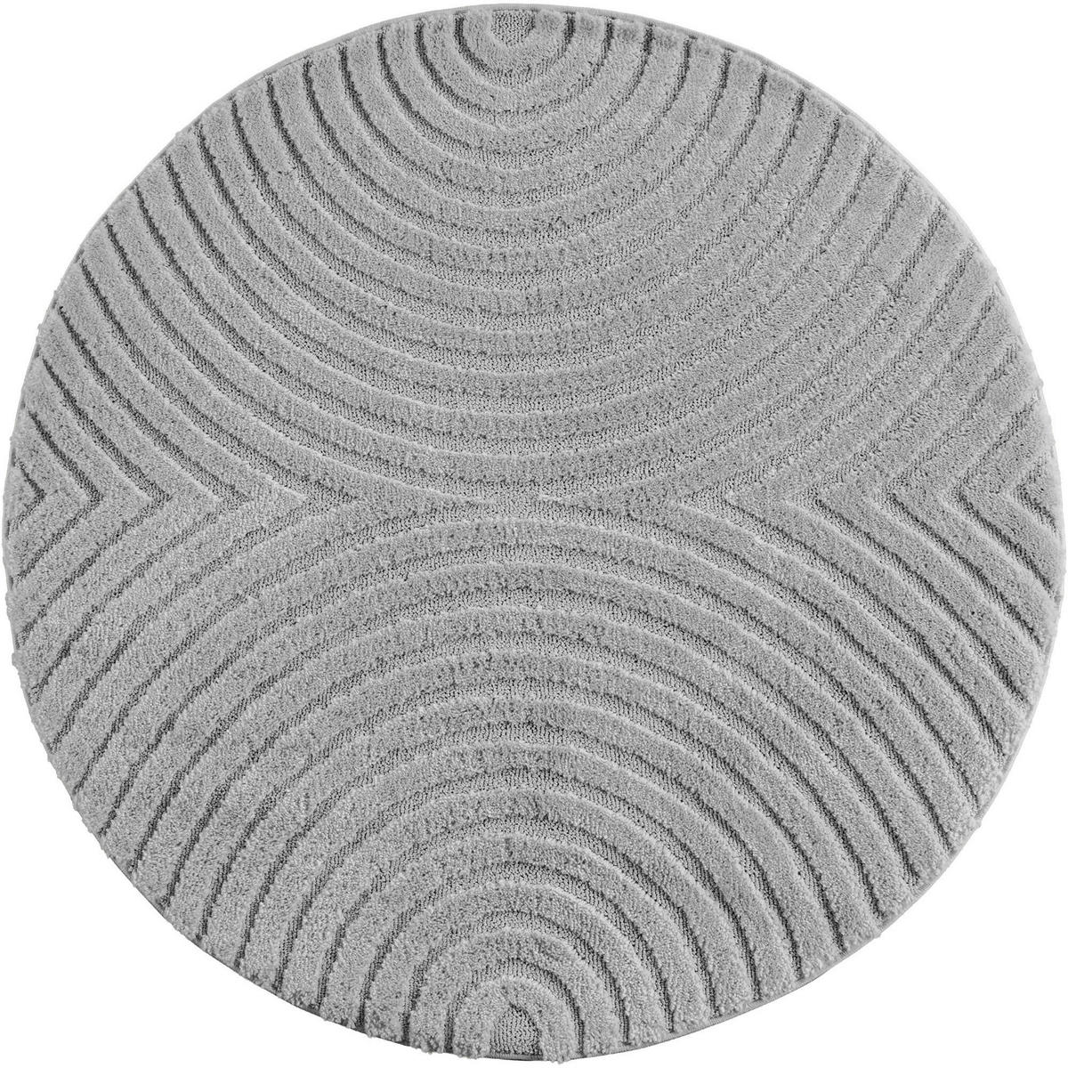 FLACHWEBETEPPICH 80 cm ART Silberfarben rund  - Silberfarben, Basics, Kunststoff/Textil (80cm) - Novel