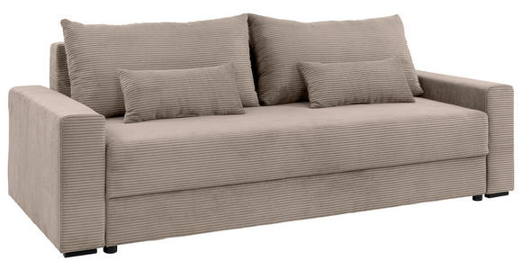 SCHLAFSOFA Cord Beige - Beige/Schwarz, KONVENTIONELL, Kunststoff/Textil (233/92/108cm) - Carryhome