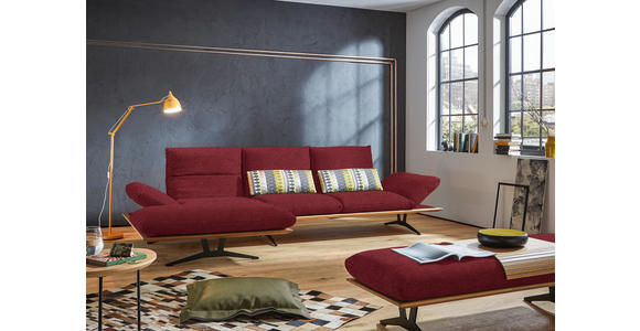 ECKSOFA in Flachgewebe Rot  - Rot/Schwarz, Design, Holz/Textil (159/314cm) - Dieter Knoll