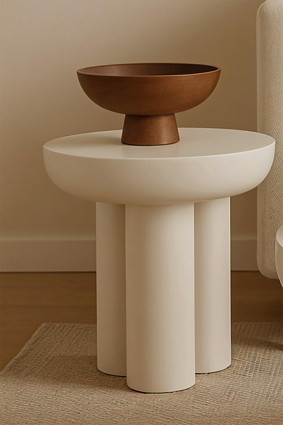 BEISTELLTISCH in Stein, Holzwerkstoff 50/50/47 cm  - Weiß, Design, Holzwerkstoff/Stein (50/50/47cm) - MID.YOU