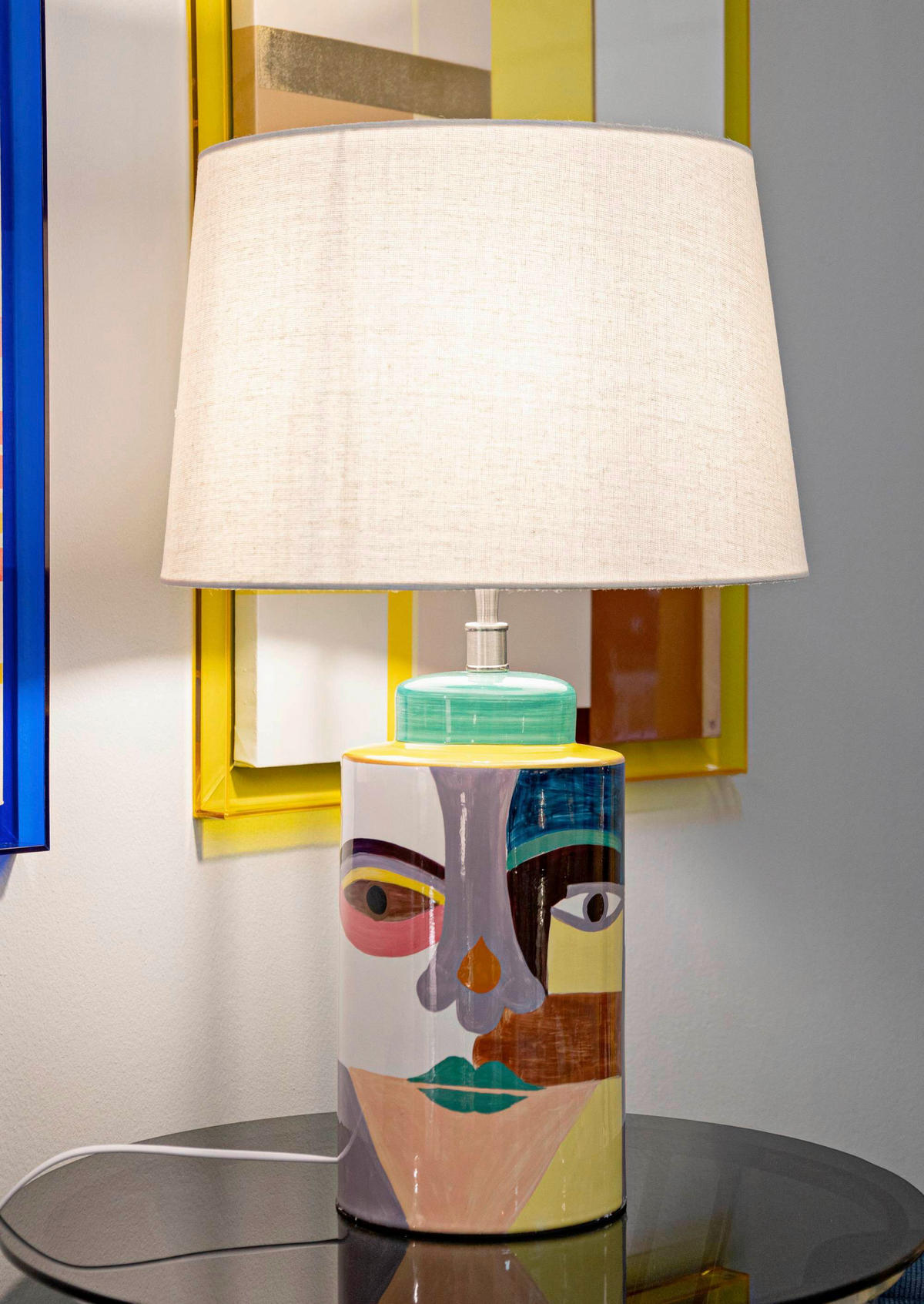 TISCHLEUCHTE   - Multicolor, Basics, Keramik/Textil (40/65/40cm)