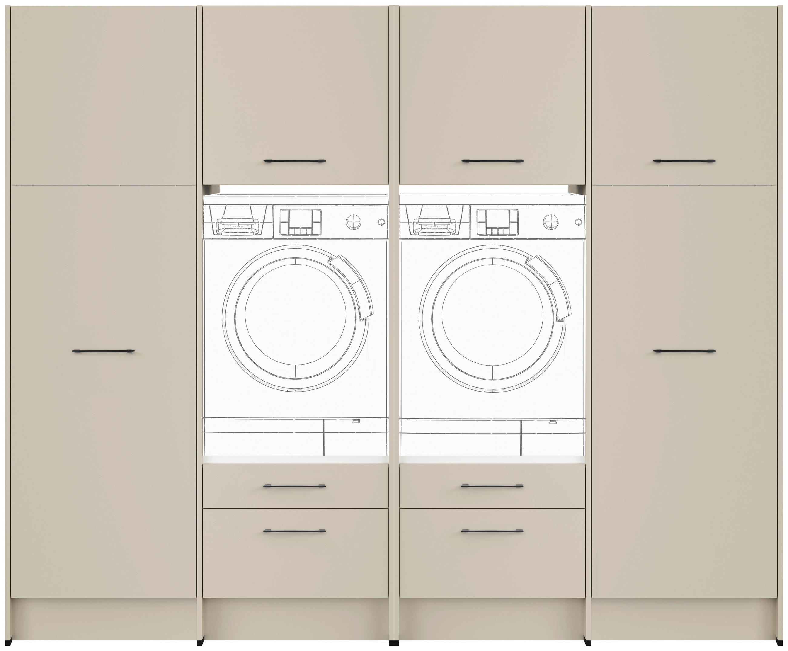 HAUSWIRTSCHAFTSRAUM Hellgrau  - Hellgrau, Basics, Holzwerkstoff (249,6cm) - Impuls