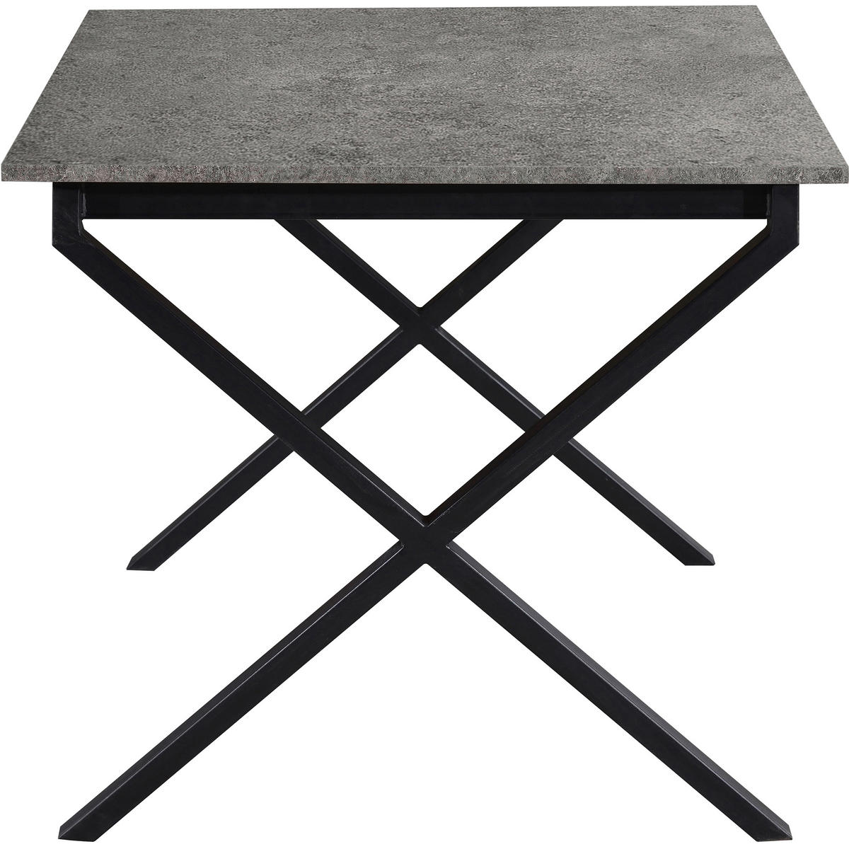 ESSTISCH 160/90/76 cm Nachbildung  Metall, Holzwerkstoff gastro- und objekttauglich rechteckig Grau  - Schwarz/Grau, MODERN, Holzwerkstoff/Metall (160/90/76cm) - MID.YOU