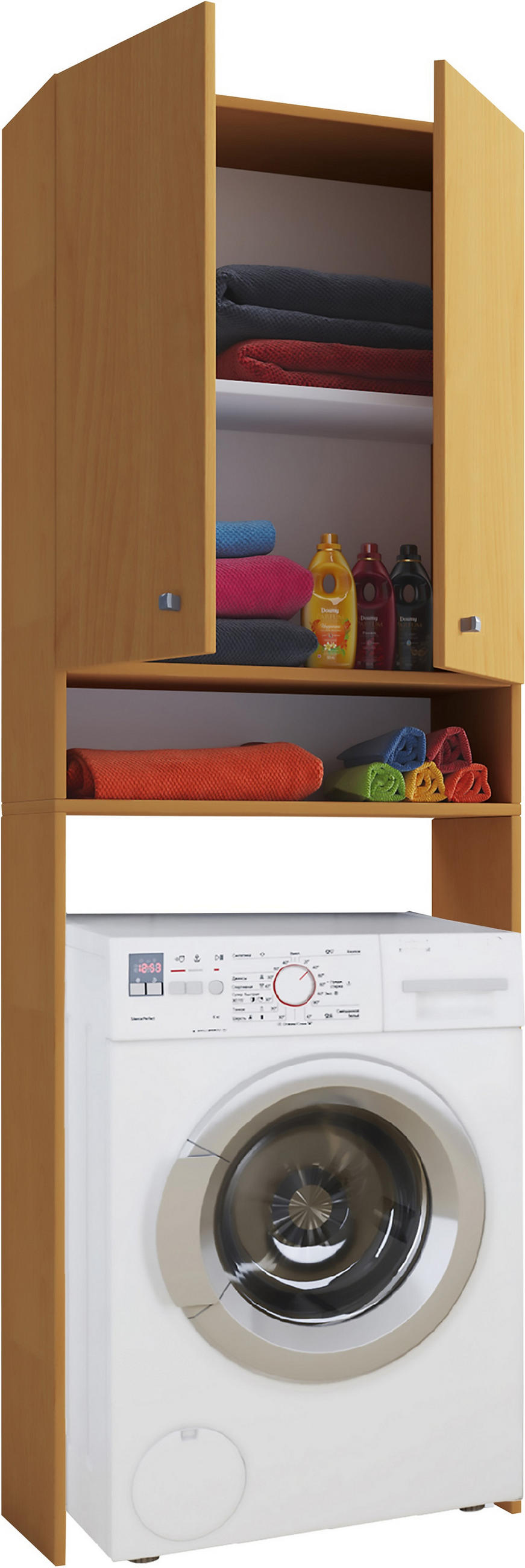 WASCHMASCHINENSCHRANK 64/182/27 cm  in Buchefarben  - Buchefarben, Basics, Holzwerkstoff/Kunststoff (64/182/27cm) - MID.YOU