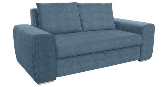 SCHLAFSOFA in Dunkelblau  - Chromfarben/Dunkelblau, Design, Holz/Textil (199/92/97cm) - Hom`in