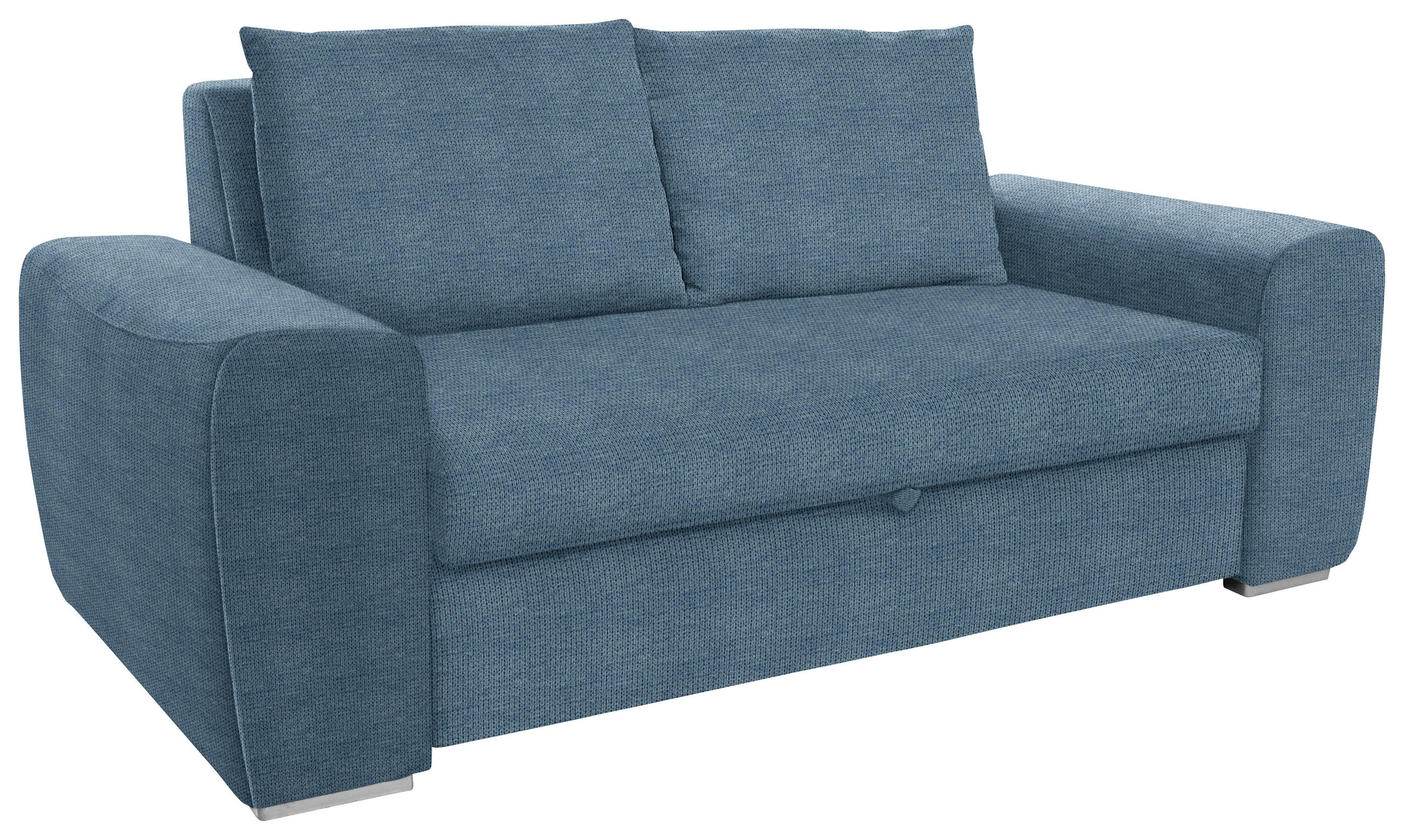 SCHLAFSOFA in Dunkelblau  - Chromfarben/Dunkelblau, Design, Holz/Textil (199/92/97cm) - Hom`in